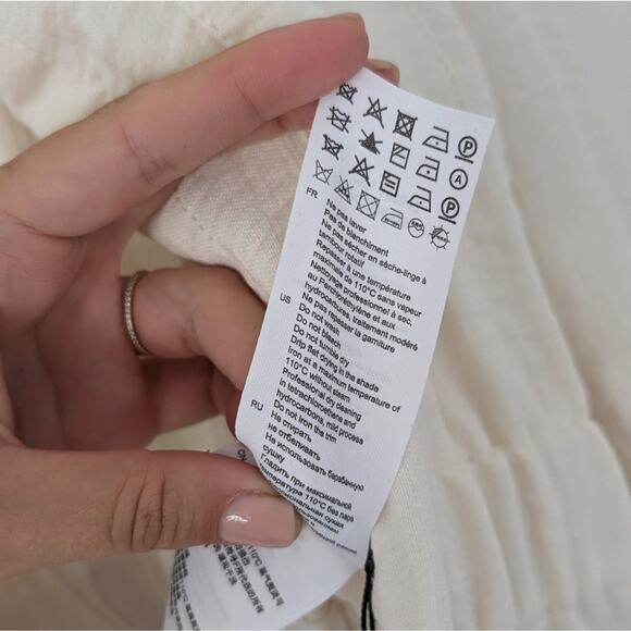 NWT Sandro Long-Sleeve Ivory/Ecru Linen Blend Utility Jumpsuit, size 42 / US 10 - Picture 11 of 16